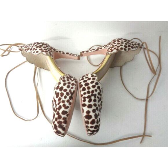 Guilhermina Anthropologie 5M Leopard Pony D'Orsay Ankle Strap Heels Shoes BRAZIL - Picture 6 of 9